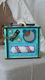 Бізікуб 15х15х15 см з дзеркалом бірюзовий - 4 - smarttoys.com.ua