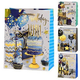 Пакет подарунковий паперовий S "Happy birthday" 18*23*10см R33232-S - 1 - smarttoys.com.ua