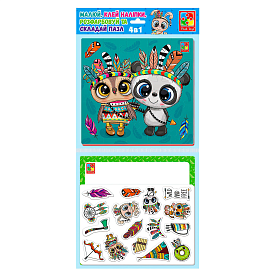 Набір для творчості 4 в 1 "Пухнасті індіанці" (24) VT4210-12 "Vladi Toys" - 1 - smarttoys.com.ua