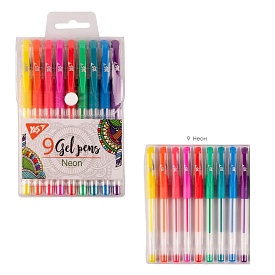 Набір гелевих ручок YES "Neon" 9 шт. - 1 - smarttoys.com.ua