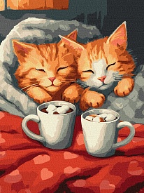 Набір для розпису по номерах. "Закохані коти" 30х40см - 1 - smarttoys.com.ua