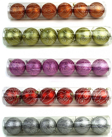 Кулі новорічні №DC-14239 колір. з малюнком діам. 8см мікс. кольору в ПВС колбі (64)  - 1 - smarttoys.com.ua