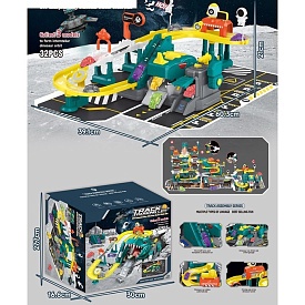 Гараж 388-590 2 поверхи, динозавр, машинка 5 шт., 32 дет., бат., кор., 30-27,5-16,5 см. - 1 - smarttoys.com.ua