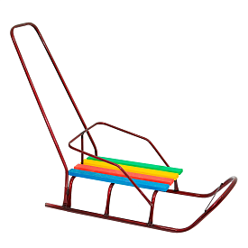 Сани "Класік" круглі полози бордовий / З РУЧКОЮ / - 1 - smarttoys.com.ua