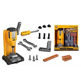 Набір інструментів T038 дриль на стійці,вертик.дриль,викрутка гайк.ключі,болти,муз.,світло,бат.,кор. - 1 - smarttoys.com.ua