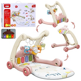 Каталка-ходунки 368-65R 2в1 килимок,підвіски 5шт.(брязкальце,місяць-світло),піаніно,муз.,світло,бат. - 1 - smarttoys.com.ua