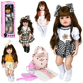 Лялька ST003 підгузок,пляшечка,дзерк.,гребінець,сумка,звук,4 види,на бат.,в кор. - 1 - smarttoys.com.ua