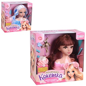 Лялька голова для зачісок LK1715A-B підст.з шухлядкою,прикраси(заколки, сережки)плойка,гребінець,кор - 1 - smarttoys.com.ua