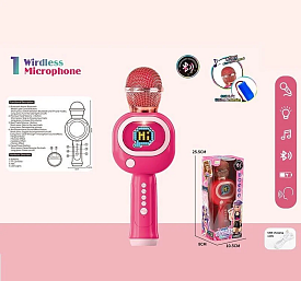 Мікрофон HY 850 E (96/2) підсвічування, 3 ефекти зміни голосу, регулювання гучності, Bluetooth, слот для TF-карти, в коробці - 1 - smarttoys.com.ua