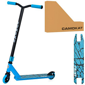 Самокат SR 2-066-1-BL алюм.+сталь, трюковий, кол.2шт.ПУ100мм-алюм.,кермо 85см.,підніжка 50/33,5-10см - 1 - smarttoys.com.ua