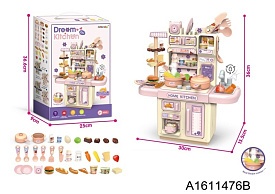 Кухня 36T-8 плита, мийка-ллється вода (механіч.), пара,посуд,продукти,світло,бат.,кор.,25,5-36,5-9см - 1 - smarttoys.com.ua