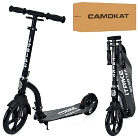 Самокат SR 2-035-2 дорос.,алюм,кол2штПУ230-180мм,кермо81/95см,підн.55/33-13см,підставка,чорний. - 1 - smarttoys.com.ua