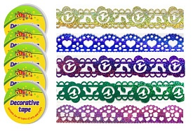 Декоративна стрічка, пластикова ажурна лазерна, 1 м * 1,5 см, мікст 7 кількість 56 шт./уп. - 1 - smarttoys.com.ua