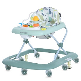 Ходунки ME 1217 PYRAMID Green музика, колеса 8шт, стопор, на бат-ці, зелений - 1 - smarttoys.com.ua