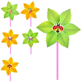 Вітрячок МR 1226 вертушка, листочок, паличка, 3 види/2 кольори, кул., 23-23-2 см. - 1 - smarttoys.com.ua