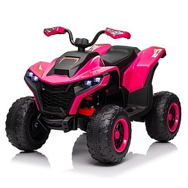 Квадроцикл M 6128EBLR-8(24V) радіок.2,4G,4мот.75W,1акум24V7AH,USB,TF,BT,EVA,шкіра,муз.,світло,рожев. - 1 - smarttoys.com.ua