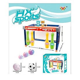 Боулінг MR 1432 ворота(на присосках),кеглі 6 шт.,м'яч,насос,сітка,куля 2 шт./світло,бат.(табл.),кор. - 1 - smarttoys.com.ua
