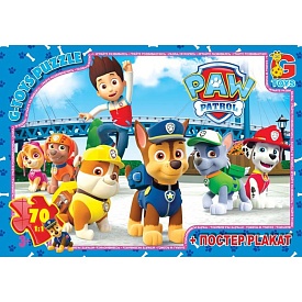 PW0824 Пазли ТМ "G-Toys" із серії "Paw Patrol" (Цуценячий патруль), 70 елементів - 1 - smarttoys.com.ua