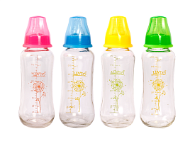 PK1010  Пляшка для годування скляна 250 мл - 1 - smarttoys.com.ua
