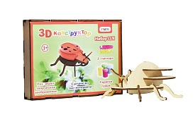 3D деревянный конструктор 604 "Божья коровка", в кор-ке 26см*18см*4см - 1 - smarttoys.com.ua
