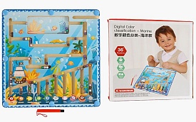 Дошка логічна С 68357 (30) дерев`яна, "Океан", магнітна паличка, кульки, назви кольорів англійською, в коробці   - 1 - smarttoys.com.ua