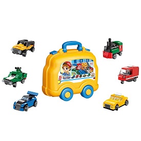 Конструктор Qman 2907 транспорт, 11шт., 521дет., валіза на колесах, 33-28-12см. - 1 - smarttoys.com.ua