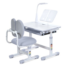 Парта M 6136-11 регул.висота, підставка для книги, лампа, сірий - 1 - smarttoys.com.ua