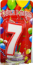 Свічка в торт с червоним кантом 7 - 1 - smarttoys.com.ua