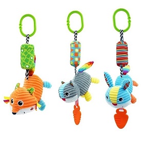 Підвіска м'яка BF2421-3-4 тварина, прорізувач, 3 види, муз., 15-20-6 см. - 1 - smarttoys.com.ua
