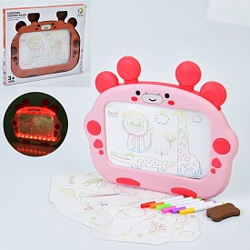 Дощечка XDL588-26 для малюв.,маркери6шт.,губка,картки,2кольори,світло(різнокольор.),кор.,36-30,5-3см - 1 - smarttoys.com.ua