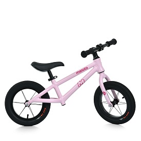 Біговел дитячий 12 д. MBB 1045-12-3 2 колеса гума, алюм. рама, рожевий - 1 - smarttoys.com.ua