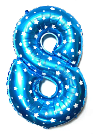 Фольгована цифра "8" блакитна, висота 65 см - 1 - smarttoys.com.ua
