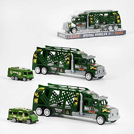 Трейлер JY 88-9 A (180/2) інерція, маленька машинка в комплекті, в слюді - 1 - smarttoys.com.ua