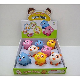 Заводна іграшка 589 кішка, їздить, рухомі очі і хвіст, 8 шт. (4 кольори) в диспл., 28-27-10 см. - 1 - smarttoys.com.ua