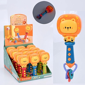 Брязкальце M609 лев,звуки тварин,прорізувач,муз.(англ.),світло,бат.,12шт.(3 кольори)в диспл.,27-35,5 - 1 - smarttoys.com.ua