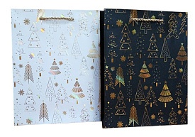 Пакет 26*32*10см паперовий "Біло-золота магія", 12 шт в пак. - 1 - smarttoys.com.ua