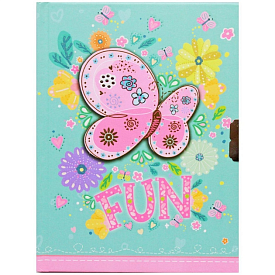 Блокнот дитячий на замочку 178 x 133 mm, 70g, 56 л, Метелик забава - 1 - smarttoys.com.ua