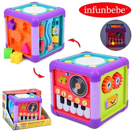Гра LS50111 куб, сортер, піаніно,, музичний диск, рух.деталі,шестерні,барабан, муз., світло,бат.,кор - 1 - smarttoys.com.ua
