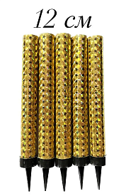 Свічки в торт 12 см золото голограма GODAN (12 шт/уп) - 1 - smarttoys.com.ua