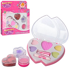 Косметика M 0301 тіні, блискітки, помада, блиск, кор., 19,5-20,5-3 см. - 1 - smarttoys.com.ua