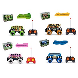 Автобус 999BS-1-2-3-4 радіокер., гумові колеса, 4 види, світло, бат., кор., 18,5-12,5-10 см. - 1 - smarttoys.com.ua