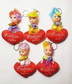 Брелок ляльки сердечко 10 см. Французький капелюшок - 1 - smarttoys.com.ua