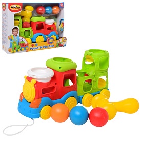 Паровозик 0780-NL WinFun  стукавка, каталка-на мотузці, кульки 3 шт., 2 режими гри, муз., бат., кор. - 1 - smarttoys.com.ua