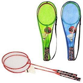 Бадмінтон залізний MS 0757-1 ракетки 2 шт. 66 см., волан, 3 кольори, чохол, 68-21,5-2,5 см. - 1 - smarttoys.com.ua