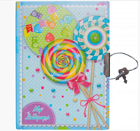 Блокнот дитячий на замочку в подар.коробочці з ручкою 150x110mm, 70g, 56 л, льодяники - 1 - smarttoys.com.ua