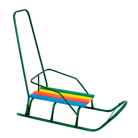 Сани "Класік" круглі полози зелений / З РУЧКОЮ / - 1 - smarttoys.com.ua