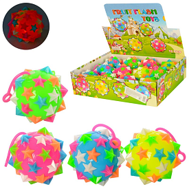 М'яч дитячий MS 1905 довга ручка, пискавка, світло, бат., 12 шт. (4 кольори) в диспл., 34-25,5-9 см. - 1 - smarttoys.com.ua