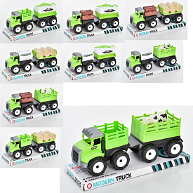 Будтехніка 9932-2-3-4 інерц., з причепом, 9 видів, кор., 25,5-12-9 см. - 1 - smarttoys.com.ua