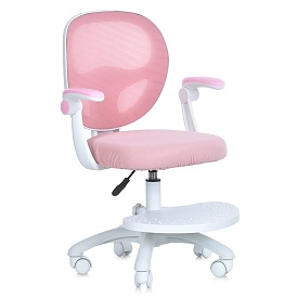 Дитяче крісло M 6056-8 з підлокіт. і підніж.,блок.коліс,м'яке сид.,спинка із сітки,регул.вис.,рожев. - 1 - smarttoys.com.ua