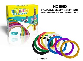 PCL-філамент (запаска) 9900-PCL 5 кольорів по 2м, 1,75 мм., мікс кольорів, кор., 11-11-4 см. - 1 - smarttoys.com.ua